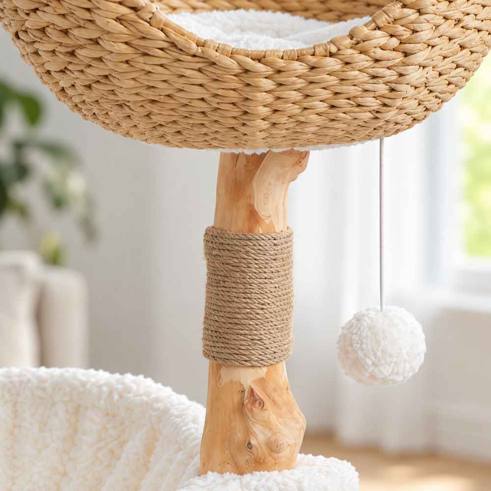 Arbre à chat Nuage en bois naturel
