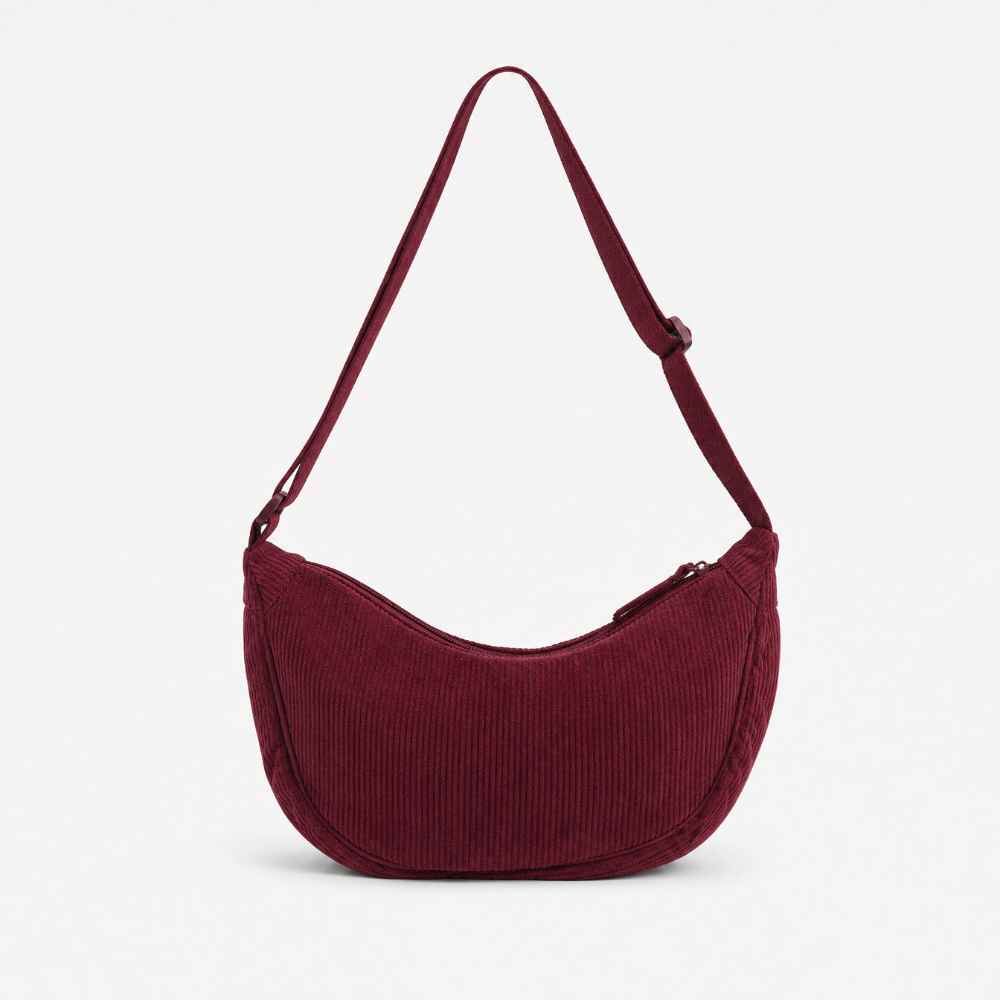 Sac bandoulière en velours côtelé