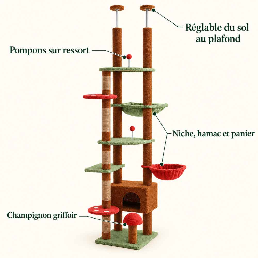 Arbre à chat Sous-bois sol-plafond