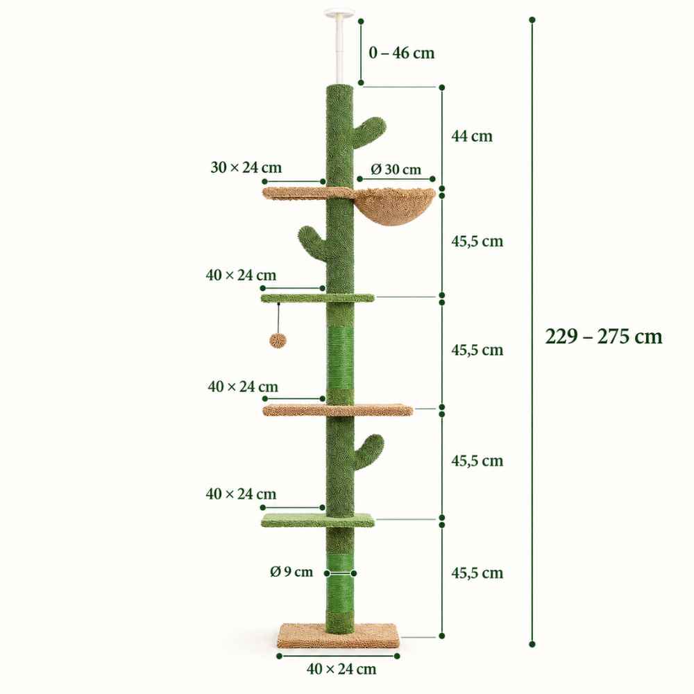 Arbre à chat Cactus sol-plafond