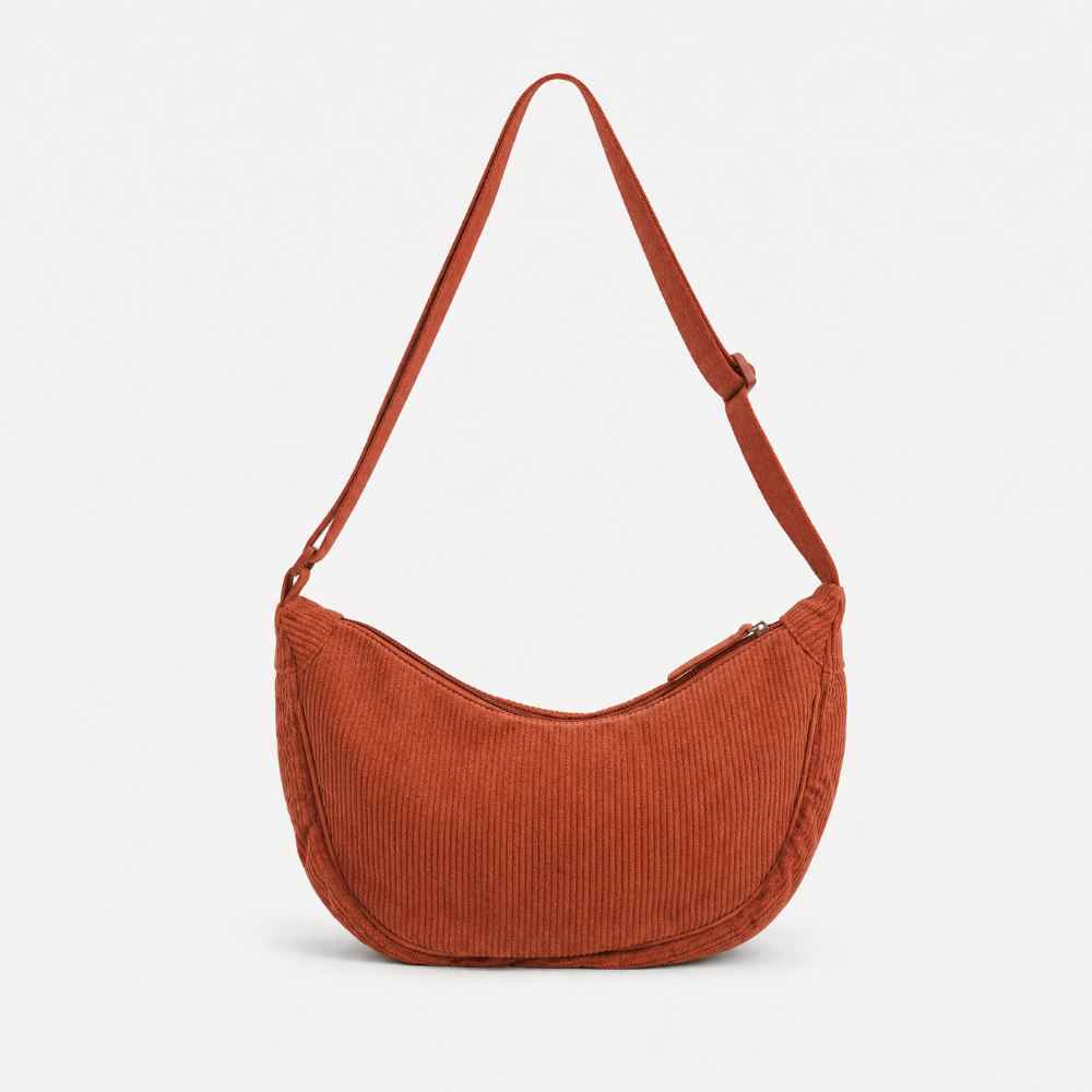 Sac bandoulière en velours côtelé