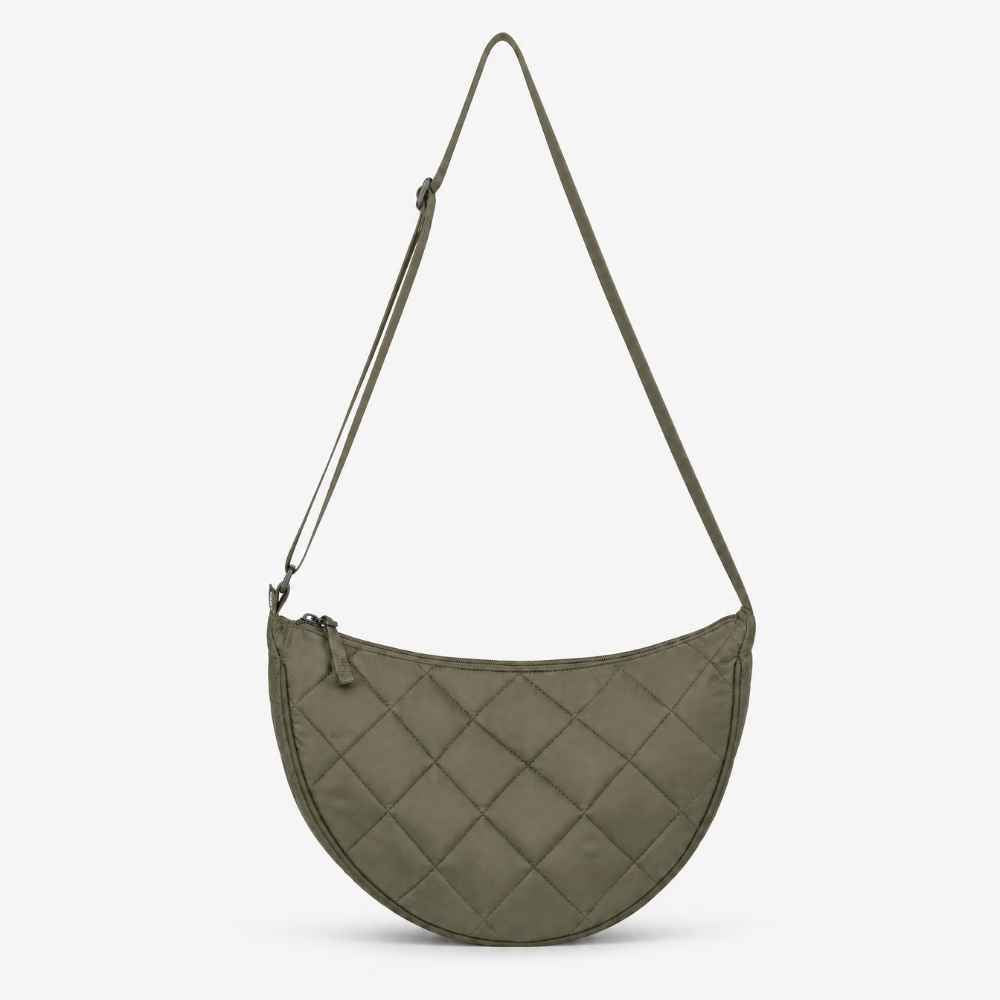 Sac bandoulière demi-lune matelassé
