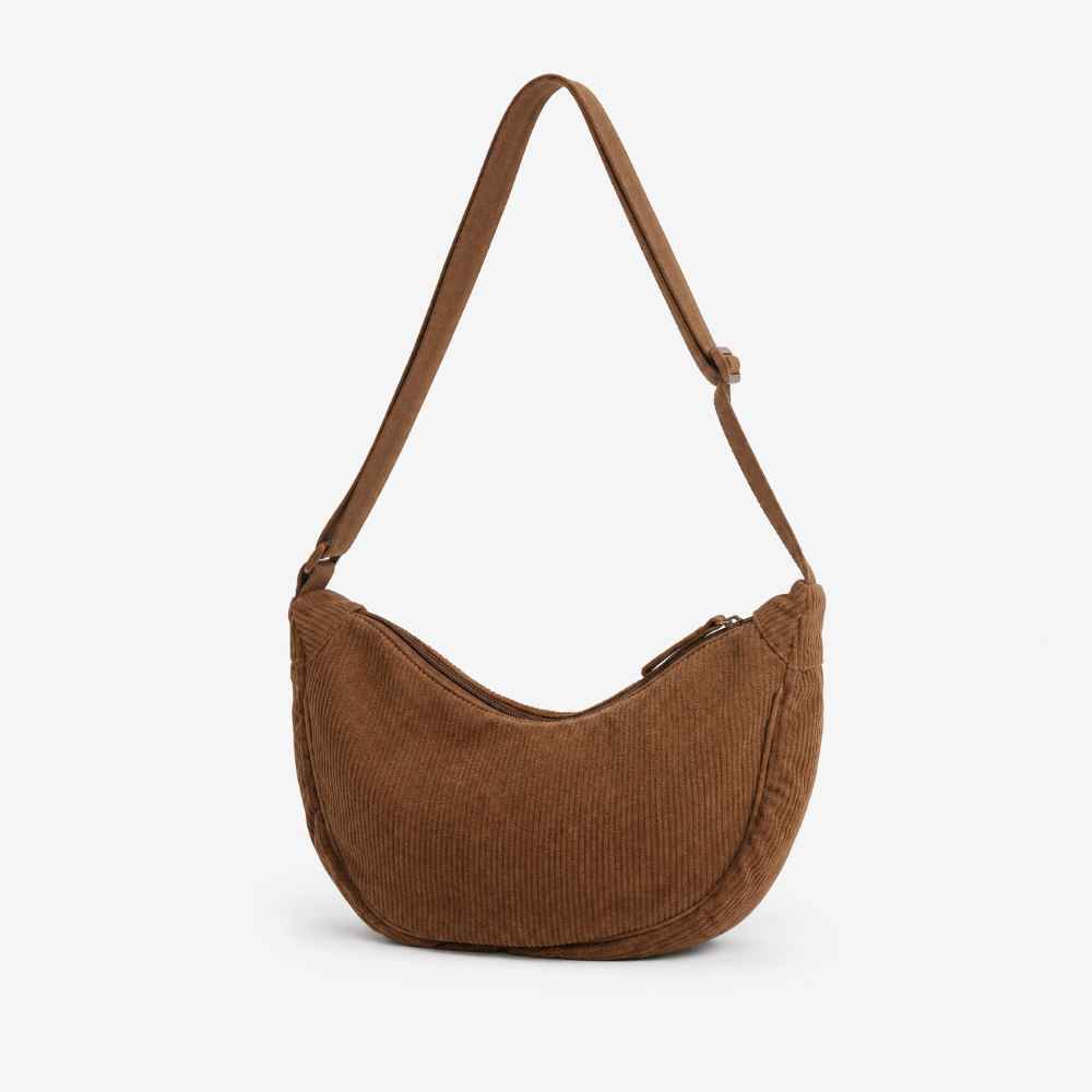 Sac bandoulière en velours côtelé