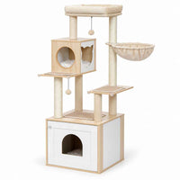 Arbre à chat Scandi avec cache-litière