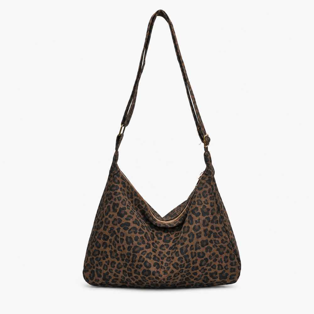 Sac bandoulière léopard souple grand format