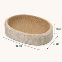 Panier griffoir ovale pour chat en sisal