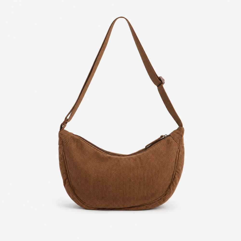 Sac bandoulière en velours côtelé