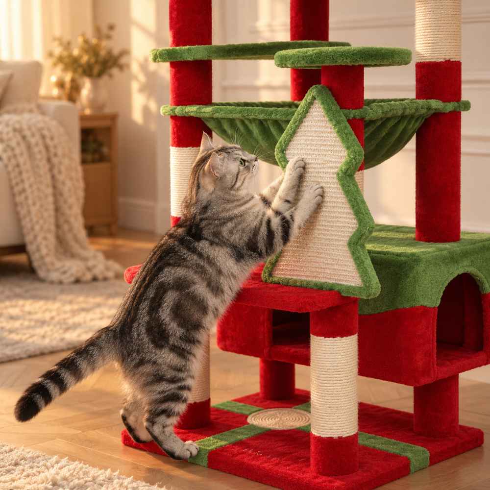 Arbre à chat Réveillon 184 cm, édition Noël