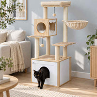 Arbre à chat Scandi avec cache-litière