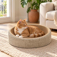 Panier griffoir ovale pour chat en sisal
