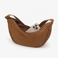 Sac bandoulière en velours côtelé