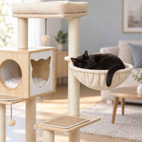 Arbre à chat Scandi avec cache-litière