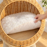 Arbre à chat Dino en rotin tressé