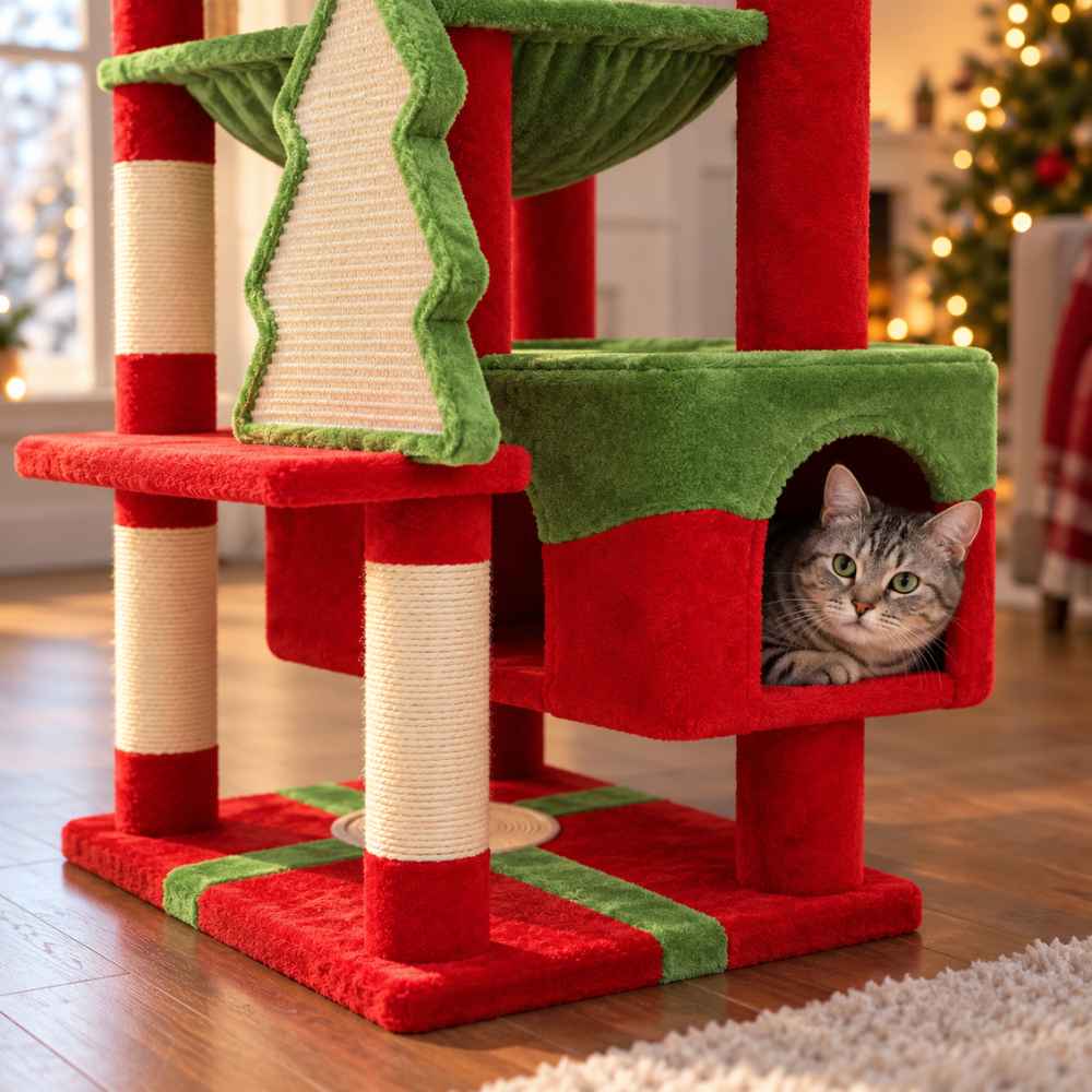 Arbre à chat Réveillon 184 cm, édition Noël