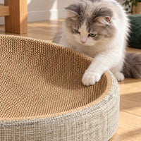 Panier griffoir ovale pour chat en sisal