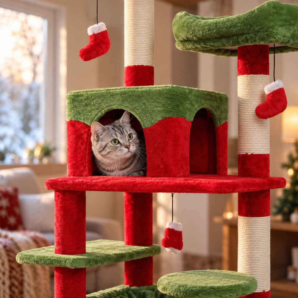 Arbre à chat Réveillon 184 cm, édition Noël