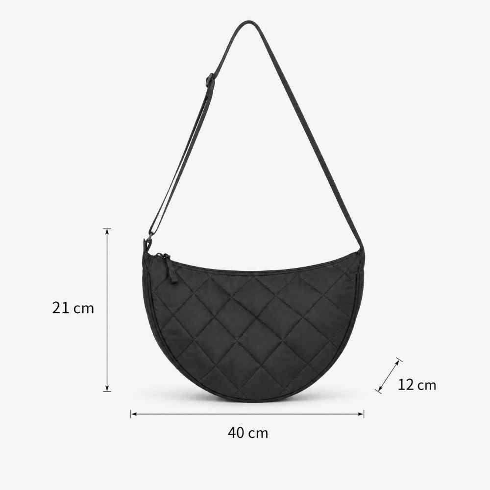 Sac bandoulière demi-lune matelassé