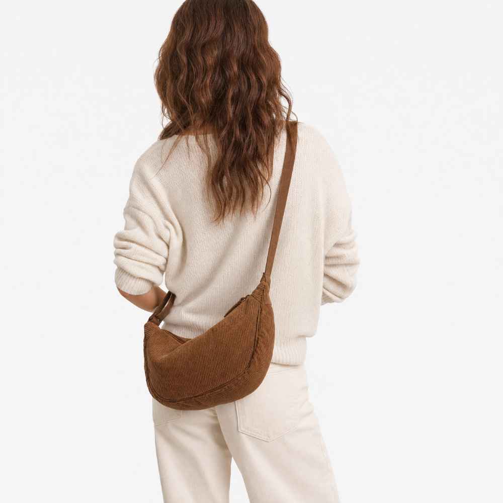 Sac bandoulière en velours côtelé