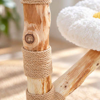 Arbre à chat Marguerite en bois naturel