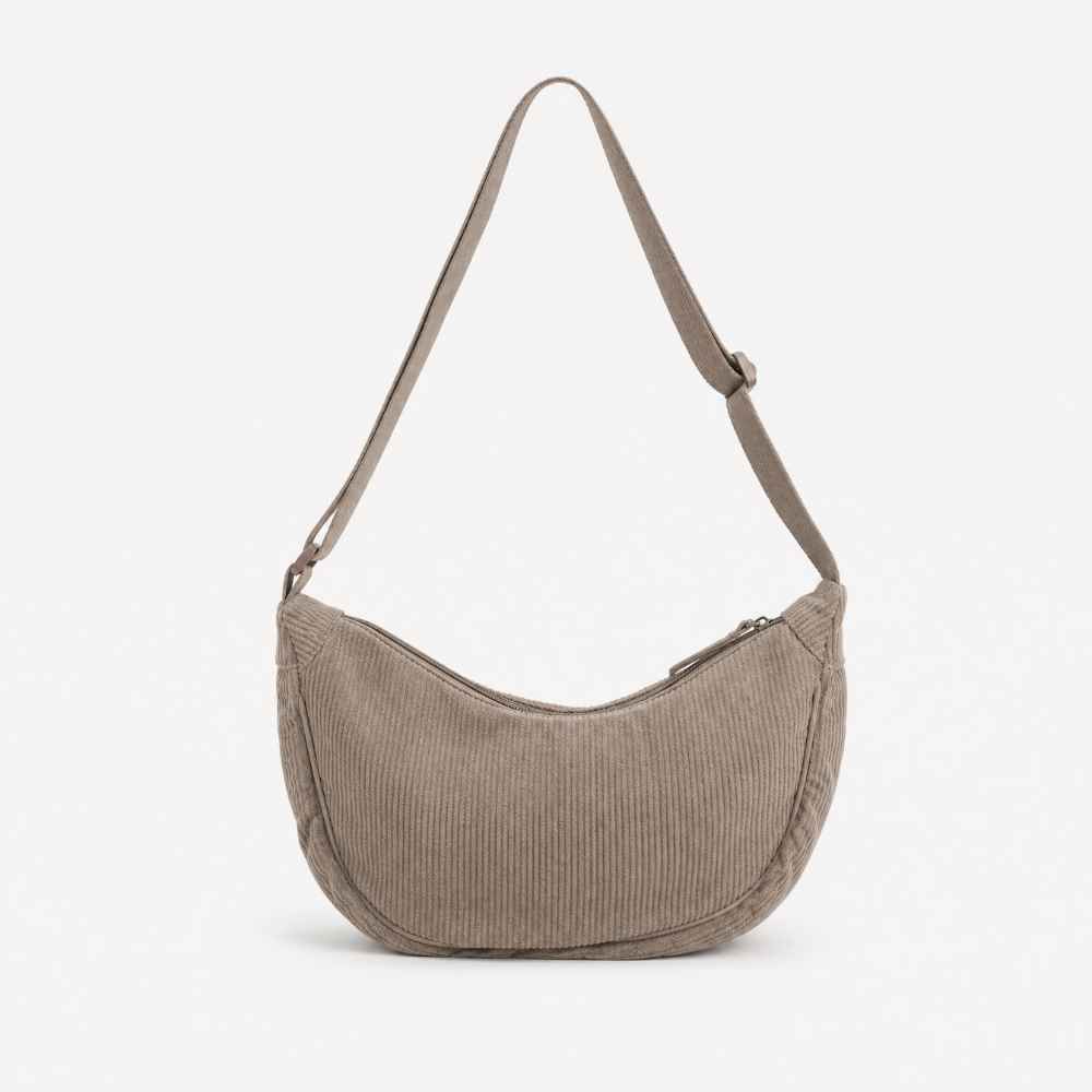 Sac bandoulière en velours côtelé