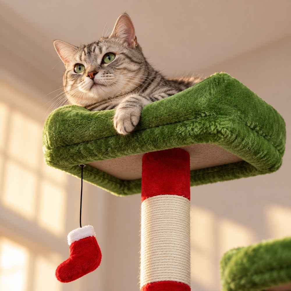 Arbre à chat Réveillon 184 cm, édition Noël