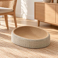 Panier griffoir ovale pour chat en sisal