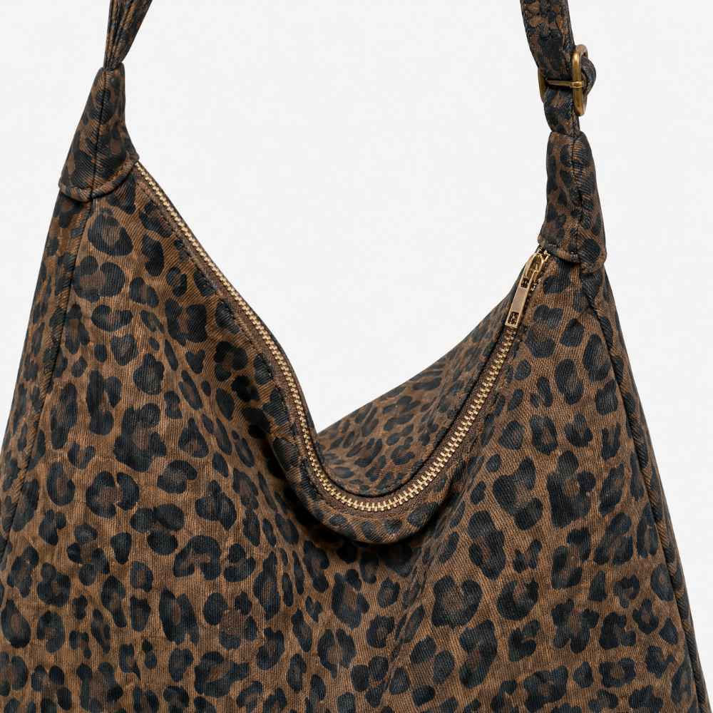 Sac bandoulière léopard souple grand format